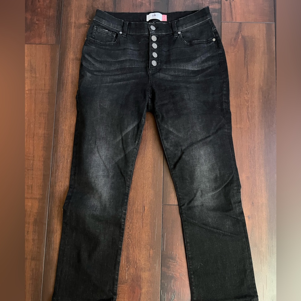 CAbi Black 4 button Straight Leg Jeans